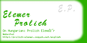 elemer prolich business card